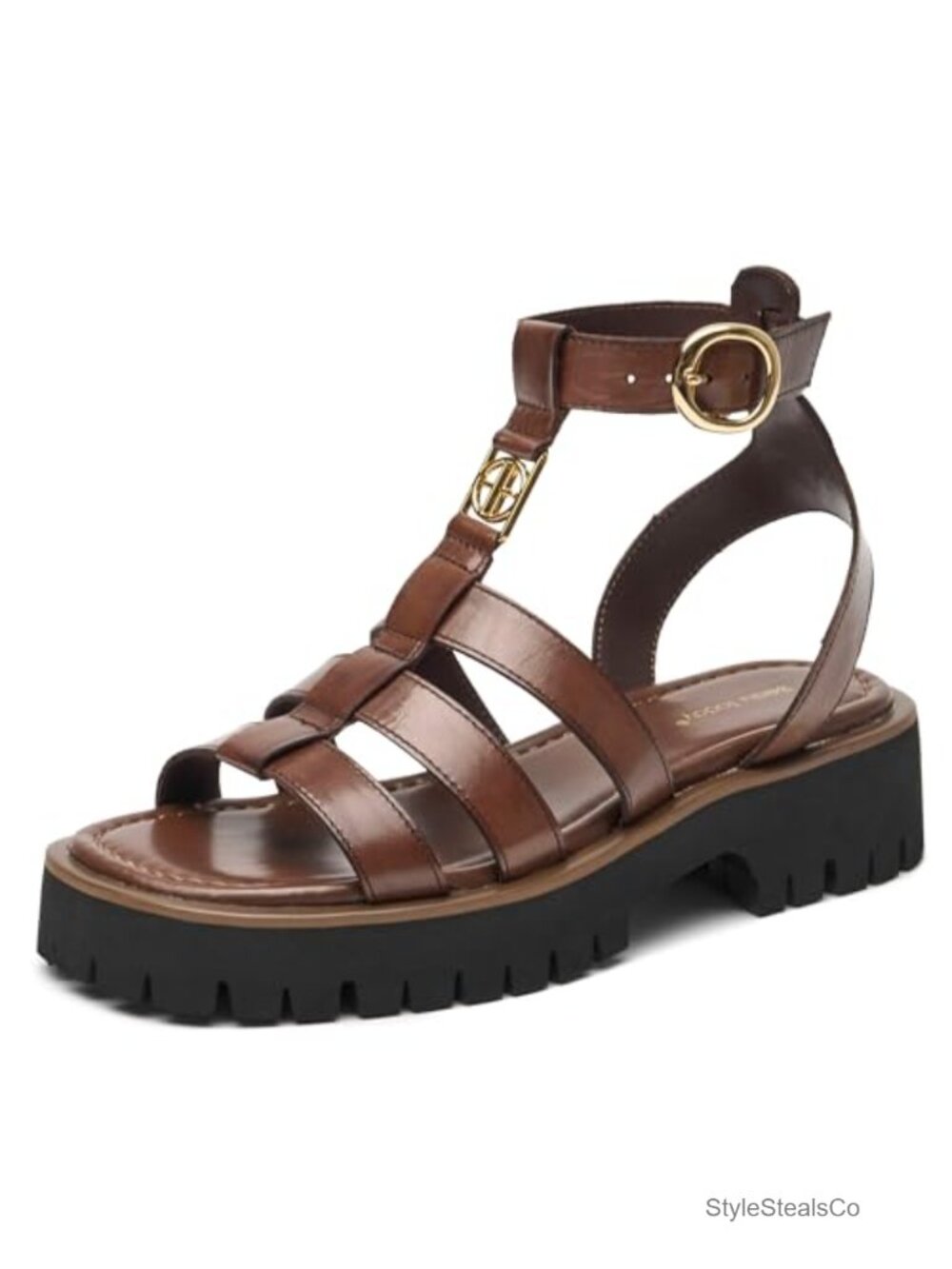 Women's Platform Fisherman Sandals, Chunky Gladiator Sandals, Genuine Calfskin